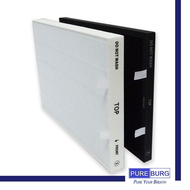 PUREBURG Replacement Filter Set Compatible with Bissell Air320 (2768A) Air Purifier,Replaces Part 2804 & 2677,H13 HEPA + Activated Carbon Filter 4-Stage Filtration Air Clean Dust - Image 2